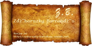 Záborszky Barnabás névjegykártya